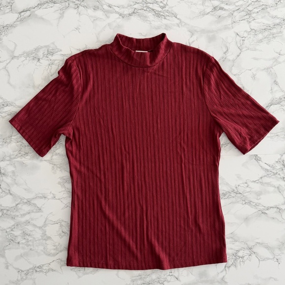 H&M Ribbed Mock Neck Top - Picture 1 of 3